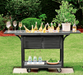 Teak Bar Cart with Beverage Tub Ebony Outdoor kitchens FrontGate   
