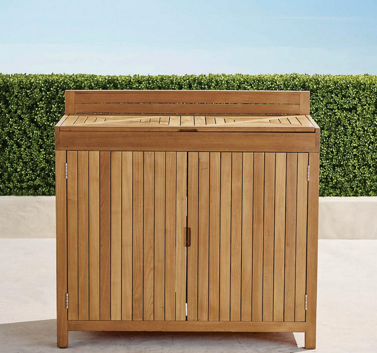 Frances Teak Storage Cabinet Outdoor kitchens FrontGate