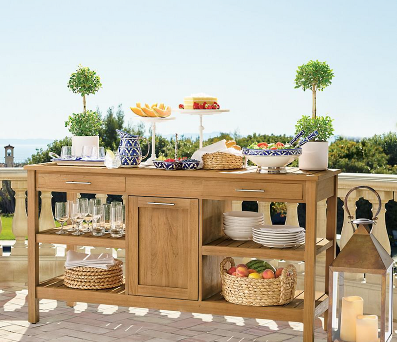Frances Teak Buffet Outdoor kitchens FrontGate