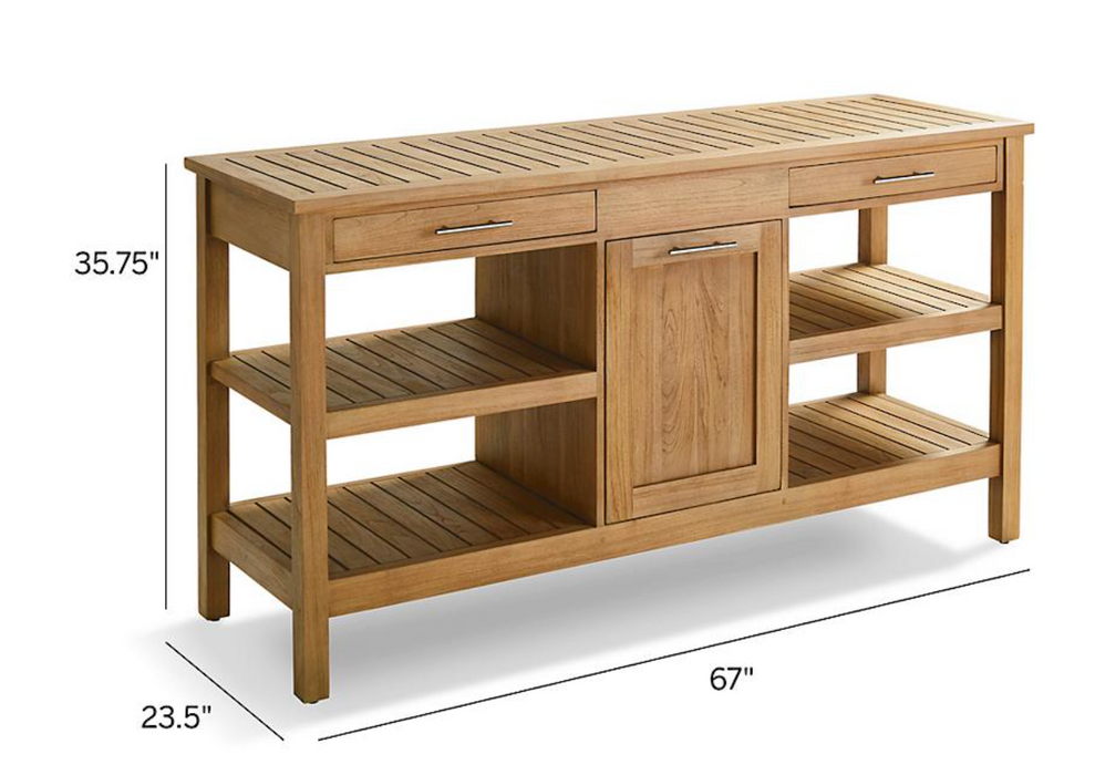Frances Teak Buffet Outdoor kitchens FrontGate