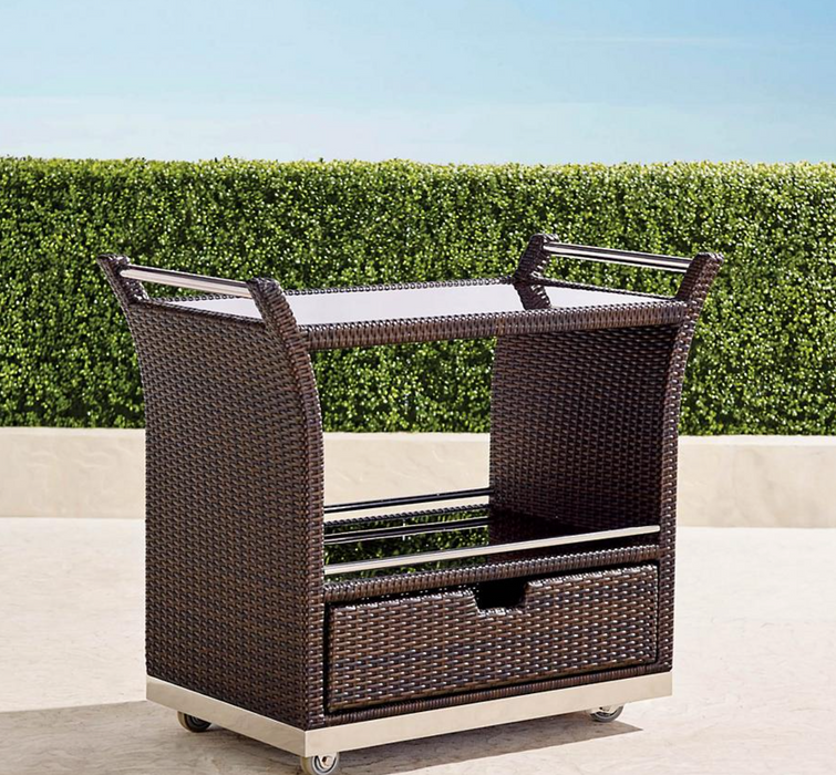 Ultimate Serving Cart Outdoor kitchens FrontGate Bronze