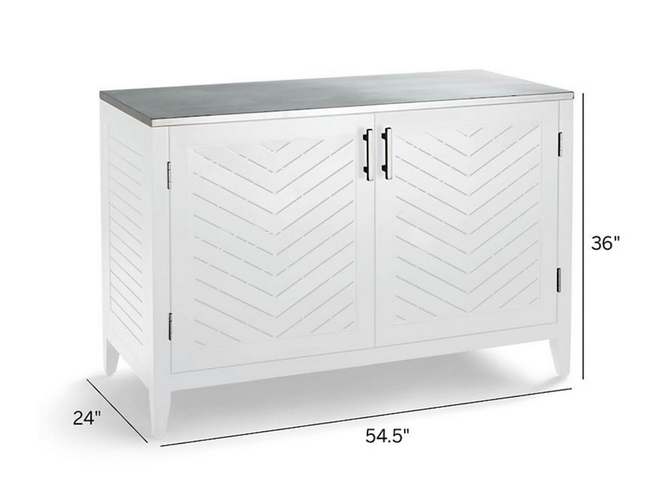 Westport Outdoor Kitchen Aluminum Cabinet with Two Doors in Matte White Outdoor kitchens FrontGate