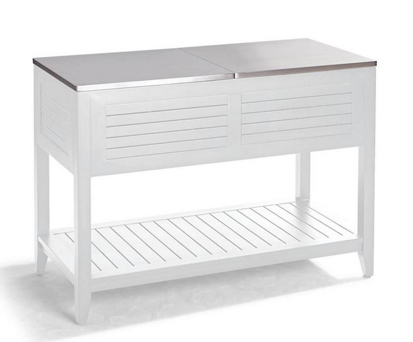 Westport Console with Beverage Tub in Matte White Outdoor kitchens FrontGate