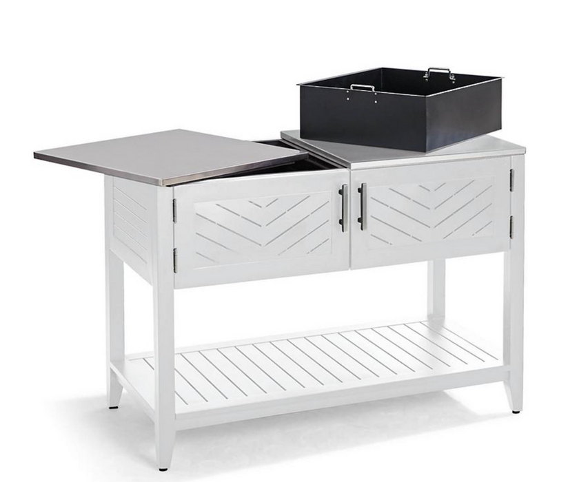 Westport Console with Beverage Tub in Matte White Outdoor kitchens FrontGate
