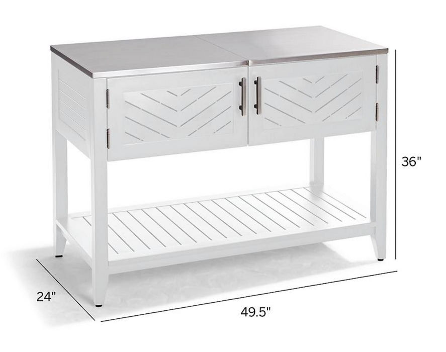 Westport Console with Beverage Tub in Matte White Outdoor kitchens FrontGate