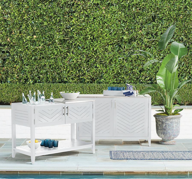 Westport Console with Beverage Tub in Matte White Outdoor kitchens FrontGate