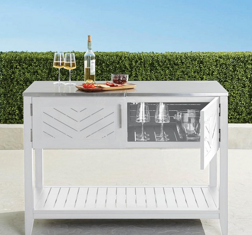 Westport Console with Beverage Tub in Matte White Outdoor kitchens FrontGate