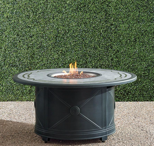Paloma Round Custom Gas Fire Table + Fire Lid + Cover fire pit FrontGate Talia (round)