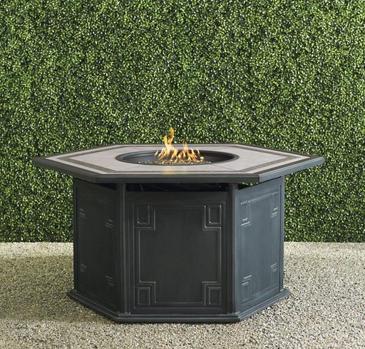 Murano Custom Gas Fire Table + Fire Lid + Cover fire pit FrontGate Florina (hexagon)  