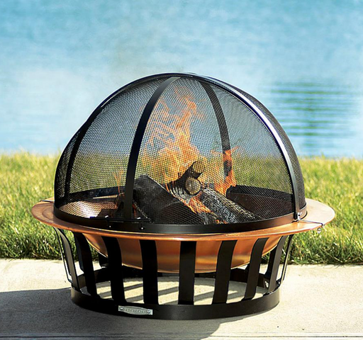 Copper Fire Pit and Sparkguard Set + Cover fire pit FrontGate   