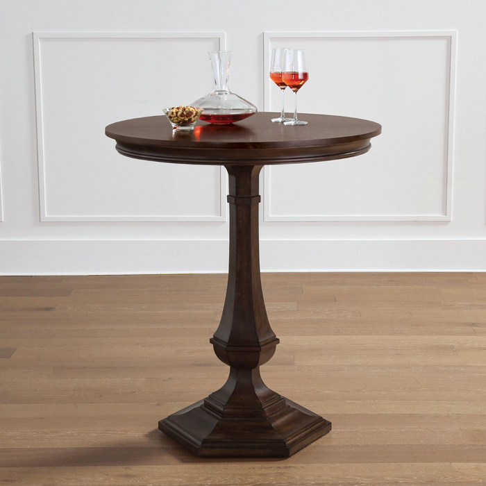 Hunter Round Bar Table Outdoor Games FrontGate Mocha