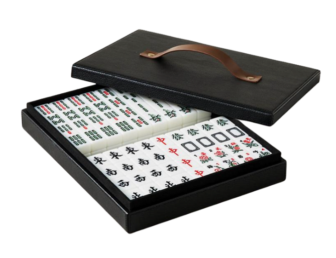 Leather Box Mahjong Set Outdoor Games FrontGate