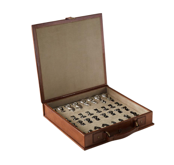Eponine Leather Box Chess Set Outdoor Games FrontGate