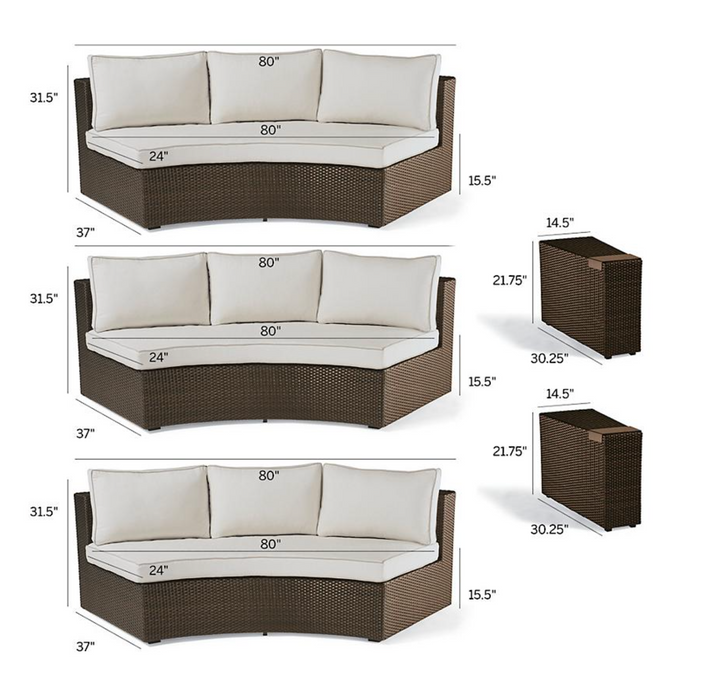 Pasadena II 5-pc. Modular Sofa Set in Bronze Finish outdoor seating Frontgate