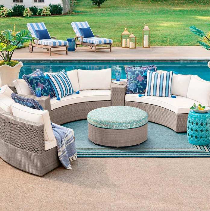 Pasadena II 5-pc. Modular Sofa Set in Dove Finish outdoor seating Frontgate