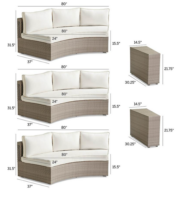 Pasadena II 5-pc. Modular Sofa Set in Dove Finish outdoor seating Frontgate