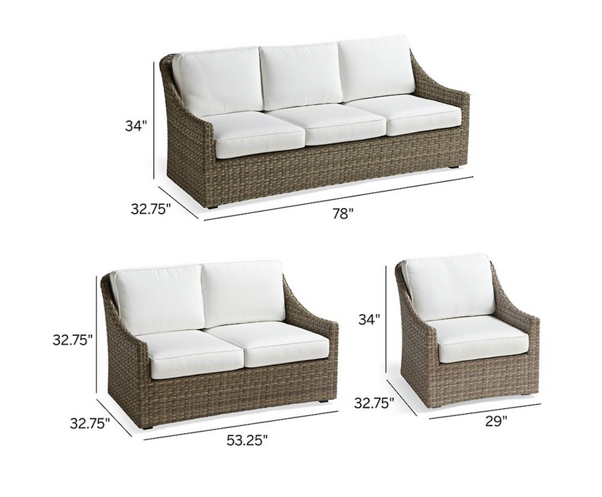Ashby 3-pc. Sofa Set in Putty Finish