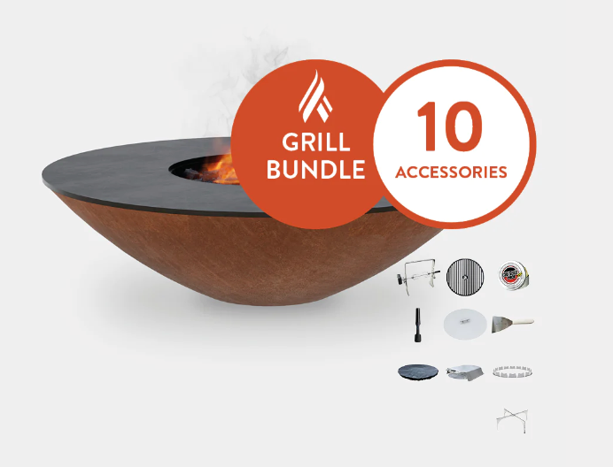 The Arteflame Classic 40" Fire bowl with cooktop Chef Max Bundle + 10 accessories