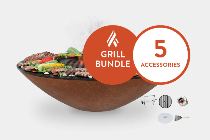 The Arteflame Classic 40" Fire bowl with cooktop Chef Max Bundle + 5 accessories