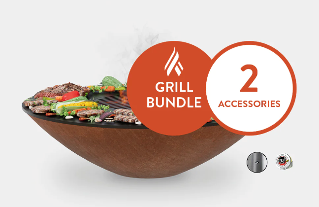 The Arteflame Classic 40" Fire bowl with cooktop Chef Max Bundle + 2 accessories