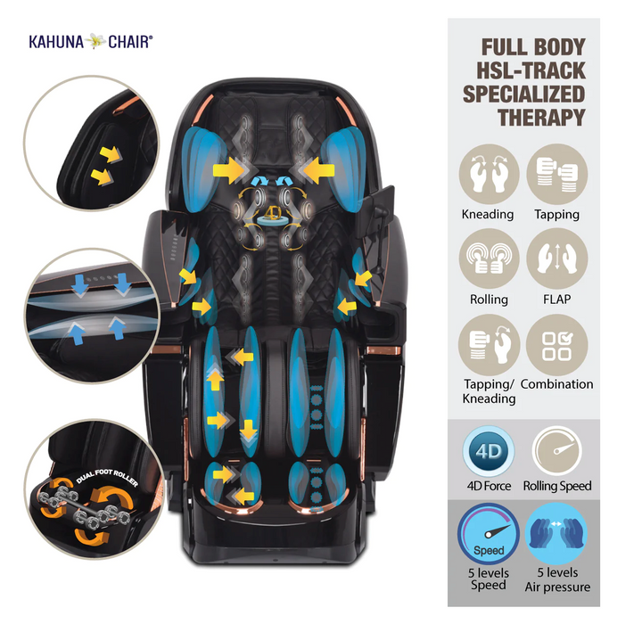 Kahuna The King’s Elite EM-8500 Massage Chair - Black