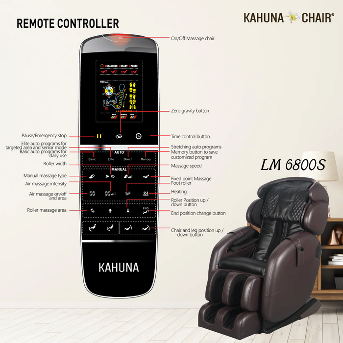 Kahuna LM 6800S Massage Chair - Black