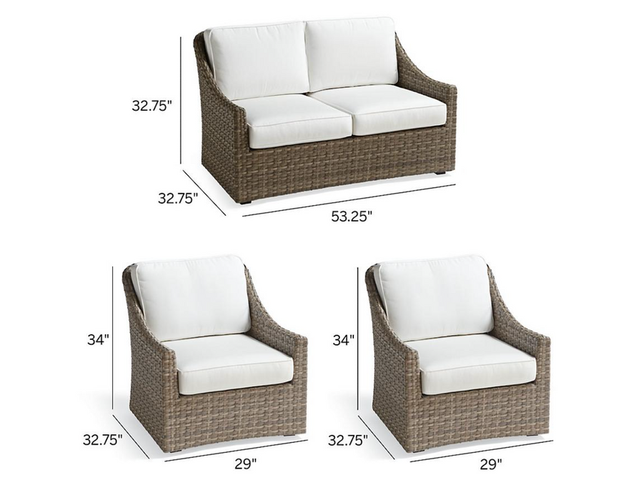 Ashby 3-pc. Loveseat Set in Putty Finish