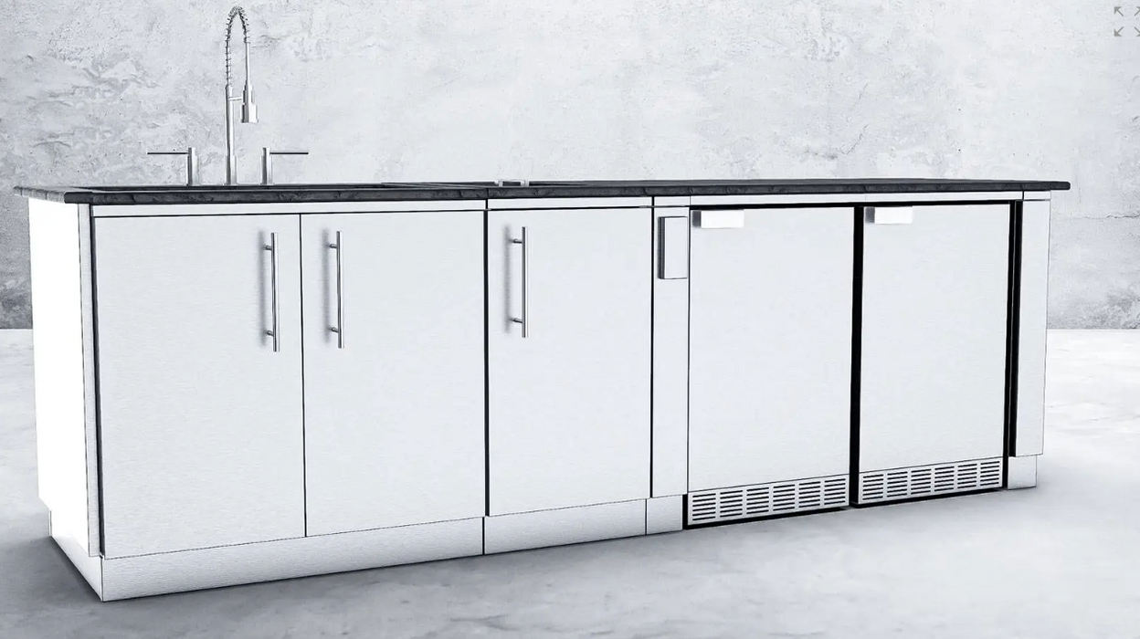 Sunstone GALLEY 9 Ft Clean & Prep Cabinet Island Package - SCPGALLEY
