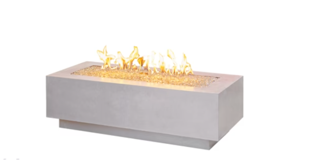 Linear Fire Pit Table 54" White Cove