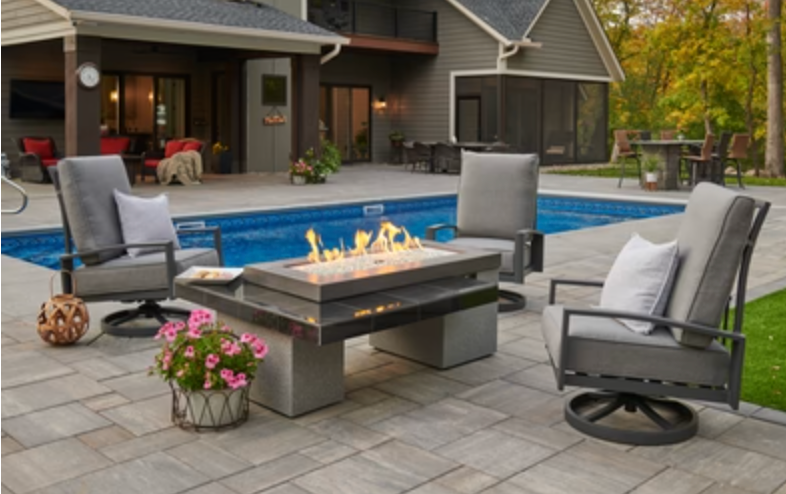 Linear Fire Pit Table Black Uptown Color