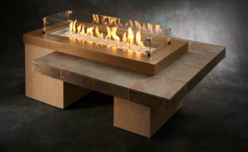 Linear Fire Pit Table Brown Uptown Color