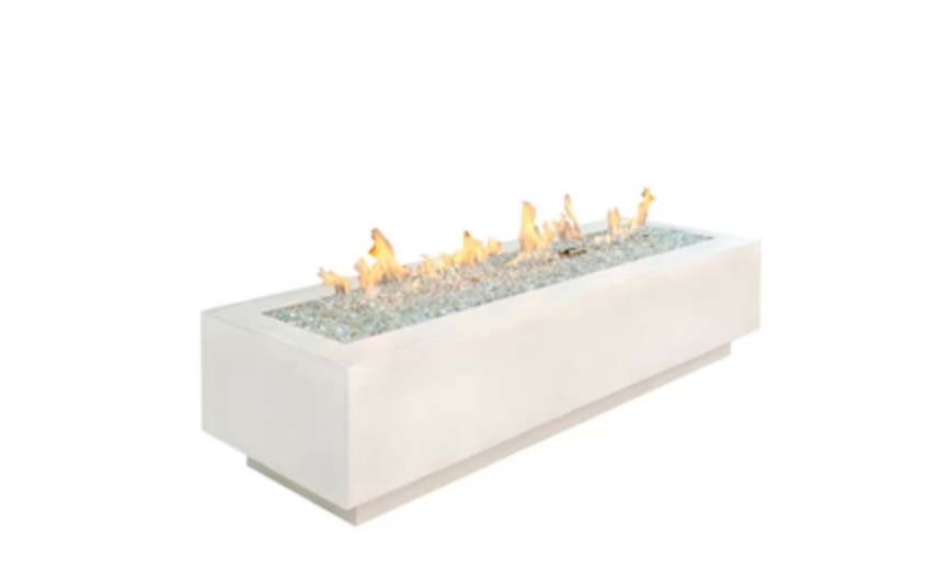 Linear Fire Pit Table 72" White Cove