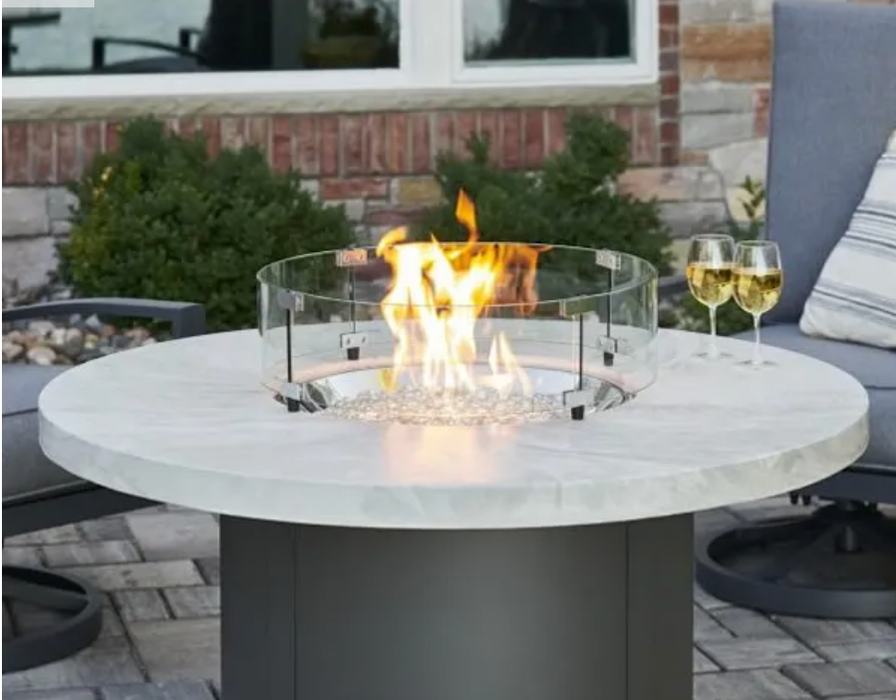 Fire Pit Table White Onyx Chat High