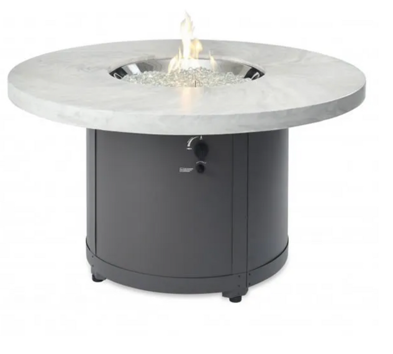 Fire Pit Table White Onyx Chat High plus weather cover