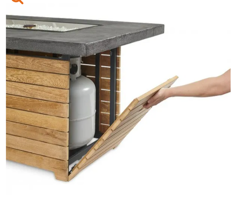 Fire Table Darien with Stone Grey Everblend Top Rectangular