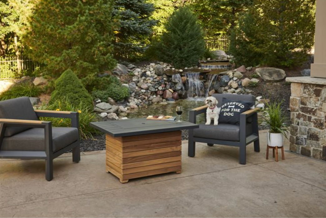 Fire Table Darien with Aluminum Top Rectangular