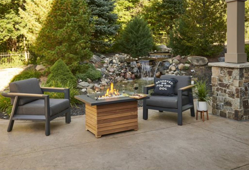 Fire Table Darien with Aluminum Top Rectangular