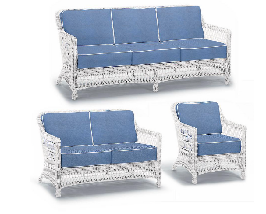 Hampton 3-pc. Sofa Set Chairs in Ivory Finish