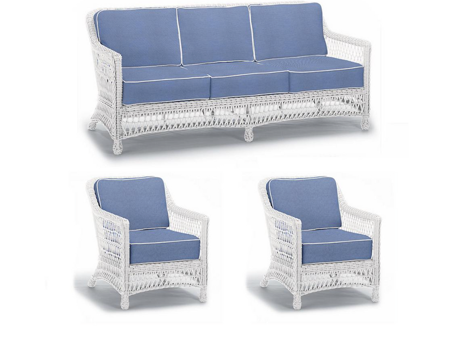 Hampton 3-pc. Sofa Set Chairs in Ivory Finish