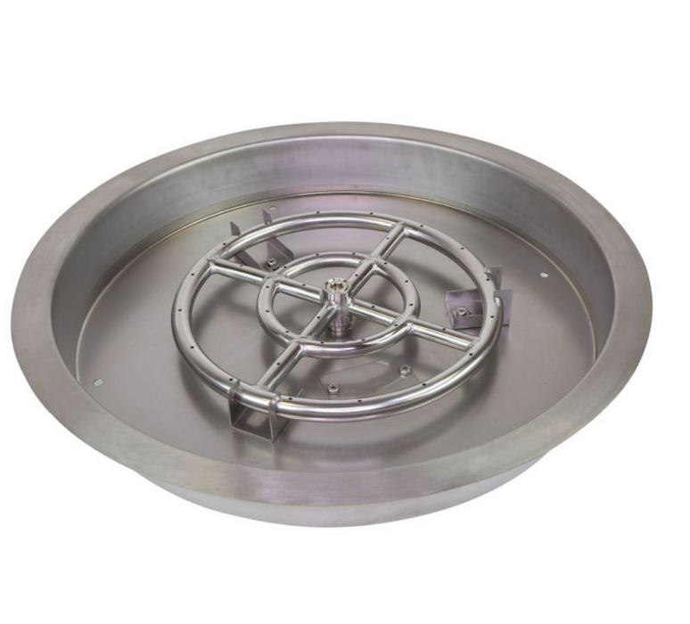Grand Canyon DIP-RD Stainless Steel Round Fire Pit Burner Kit with Drop-In Bowl Pan