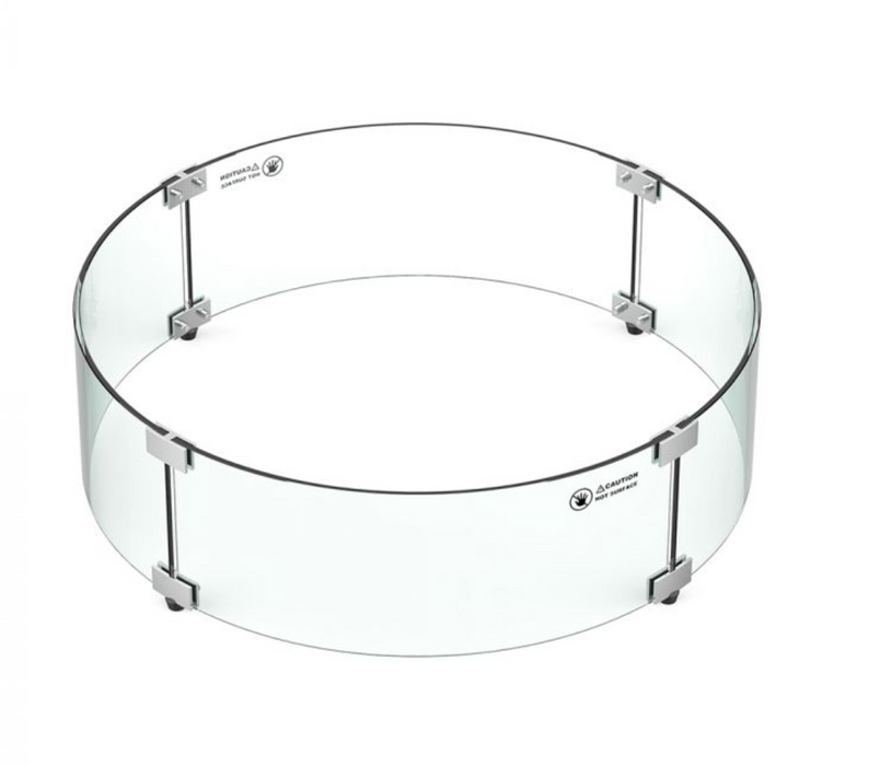 Grand Canyon GWG-R19 Round Glass Wind Guard for Olympus Concrete Fire Pit