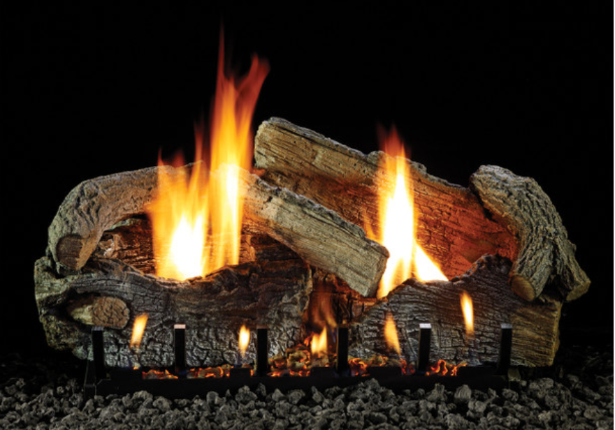 24" Stacked Aged Oak Log Set