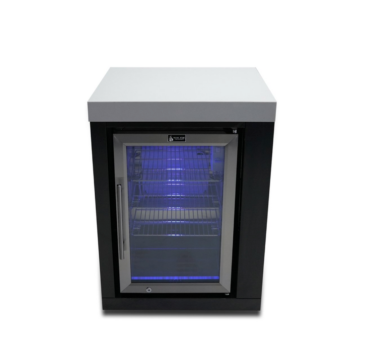 Mont Alpi Black Stainless Steel Fridge Cabinet Module