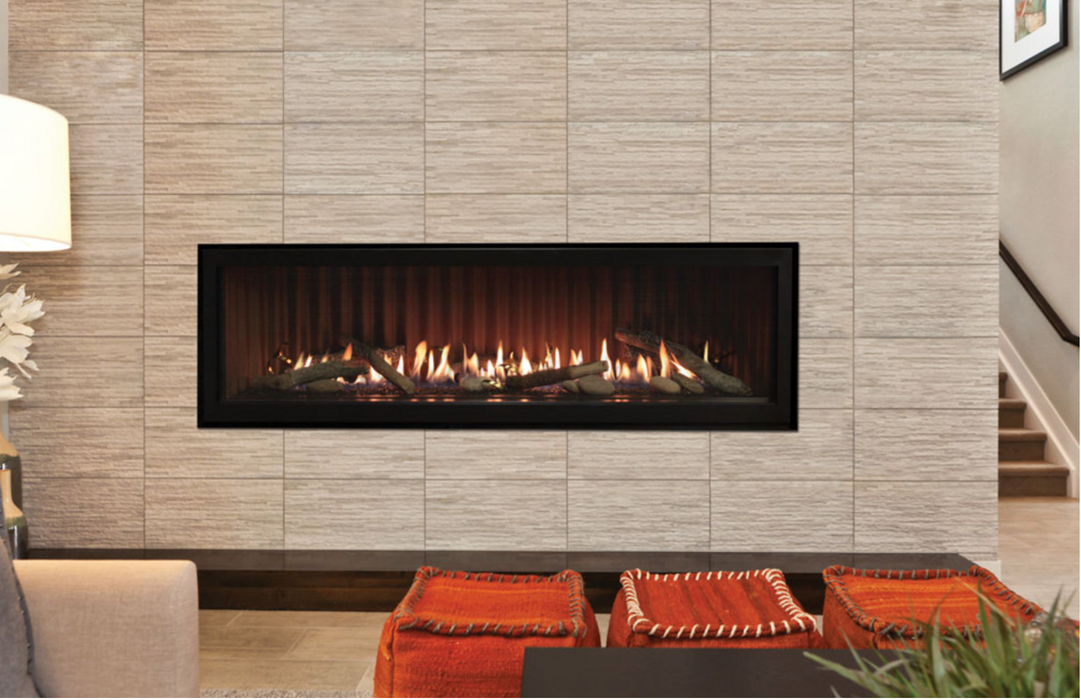 Empire Boulevard Direct Vent Contemporary Linear Gas Fireplace - Electronic Ignition - 60 Inch - DVLL60BP90