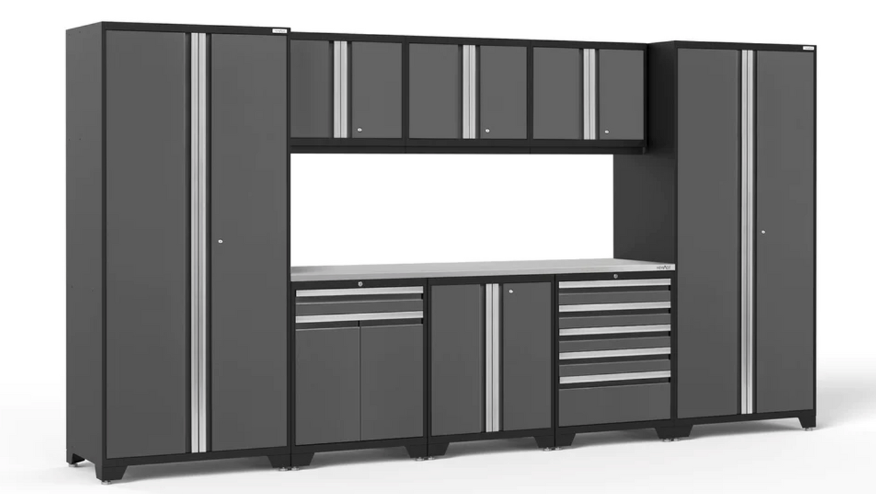 Pro Series 9 Piece Cabinet Set outdoor funiture New Age Pro Series 9 Piece Cabinet Set - Grey Stainless Steel
