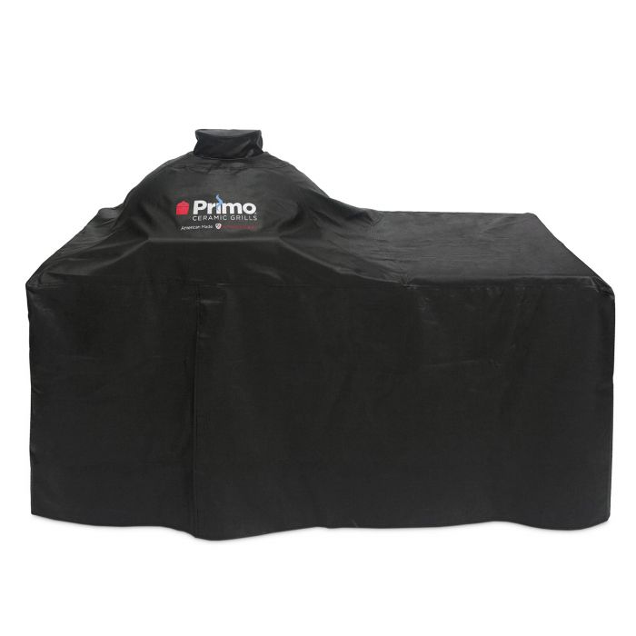 Primo Vinyl Cover for Oval LG 300 & Oval JR 200 on Countertop Cypress Table