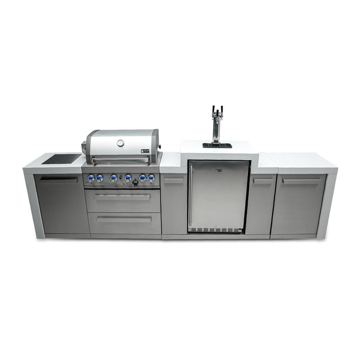 Mont Alpi 400 Deluxe BBQ Grill Island with Kegerator - MAi400-DKEG