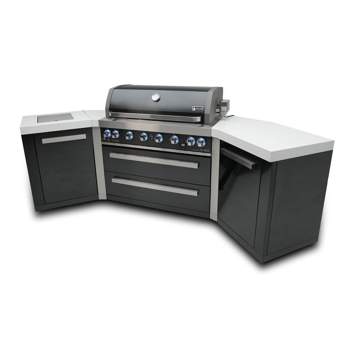 Mont Alpi 805 Black 6-burner Island with 45-Degree Corners MAi805-BSS45 - 110"