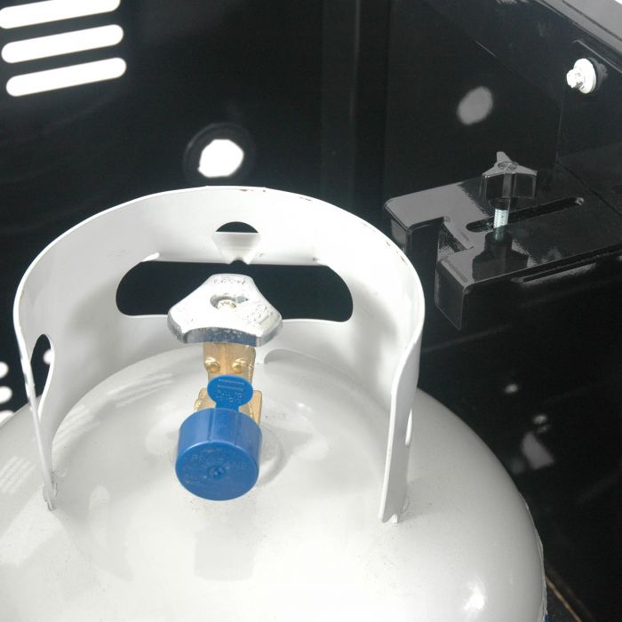 Primo GXLC Extra Large Oval Ceramic Propane Kamado Grill on Two-Drawer Cart