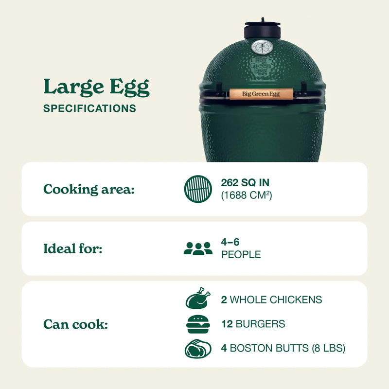 Outdoor Kitchen Elysia Kamado Cabinet Base Unit and Large Green Egg